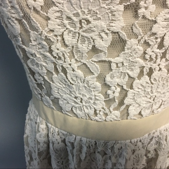 American Eagle Lined White Lace Back Cut Out Dress - Picture 6 of 10